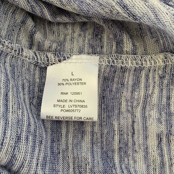 Olive + Oak Women's Large Dolman Tunic Bonee Dress Sheer Marled Blue New - Picture 5 of 6